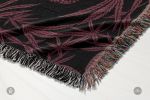 IVI - Mushroom + Cannabis  Blanket Red Purple | Linens & Bedding by Sean Martorana. Item made of cotton