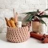 Chelsea Rope Basket With Leather Handle | Storage Basket in Storage by Flax & Twine. Item made of cotton