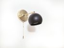 Pull Chain Adjustable Wall Light - Gold and Black Modern | Sconces by Retro Steam Works. Item composed of metal in mid century modern or industrial style