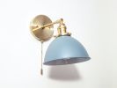 Pull Chain Directional, Wall Brass Sconce, Coastal Light | Sconces by Retro Steam Works. Item made of brass works with modern style