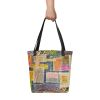 Tote Bag - The Hearth Quilt - Folk Patchwork Art | Work by Eman's Gallery