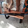 Custom Black Epoxy Coffe Table | Live Edge Walnut Wood | Coffee Table in Tables by Ironscustomwood. Item made of walnut with synthetic works with contemporary & modern style