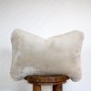 Ivory Sheepskin Hide Lumbar Pillow 12x18 | Pillows by Vantage Design