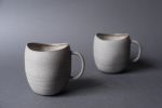 Mug with handle "Simplicity" 450 ml- organic natural shape | Drinkware by Laima Ceramics. Item composed of stoneware in minimalism style