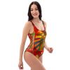 One Piece Swimsuit - Solar Burst - Geometric Colourful Art | Work by Eman's Gallery