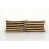 Wool Turkish Kilim Rug Pillow Cover, Set of Two Striped | Sham in Linens & Bedding by Vintage Pillows Store. Item made of cotton with fiber