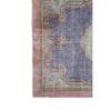 Distressed Blue Turkish Oushak Rug - Room Size Carpet | Area Rug in Rugs by Vintage Pillows Store. Item composed of cotton & fiber