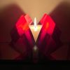 Red Checkerboard Glass Home Decor | Candle Holder in Decorative Objects by Sand & Iron