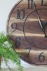 Live Edge 42" Black Walnut Wall Clock with Roman Numerals | Decorative Objects by Hazel Oak Farms. Item made of walnut