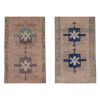 Set of Two Distressed Small Turkish Rug - Pair Kitchen Rug | Runner Rug in Rugs by Vintage Pillows Store. Item made of cotton