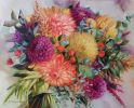 Bridal bouquet painting from photo, Wedding flowers portrait | Oil And Acrylic Painting in Paintings by Natart. Item composed of canvas and synthetic