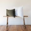 White with Square Fringe Decorative Pillow 20x20 | Pillows by Vantage Design