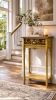 Handcrafted Tall Green Console Table with Drawer – Amanita Mushroom & Forest Motif Entryway Table | Tables by Birds and Gardens Inc