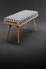 Stool / Seat / Ottoman / Bench in Oak / Nogal | Benches & Ottomans by Manuel Barrera Habitables. Item composed of oak wood & fabric