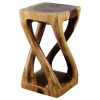 Haussmann® Wood Vine Twist Stool Accent Table 12 in x 22 in | Chairs by Haussmann®