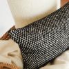 Woven Black Dots with White Lumbar Pillow 13x20 | Pillows by Vantage Design