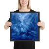 Framed Print - Thunder - Fluid Abstract Blue Storm Drama | Work by Eman's Gallery
