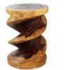 Haussmann® Wood Spiral Zig Zag End Table 15 D x 20 inch High | Tables by Haussmann®