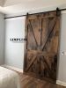 Model #1032 - Custom Barn Door | Furniture by Limitless Woodworking. Item made of maple wood works with mid century modern & contemporary style