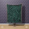 IVI - Abstract Jacquard Woven Blanket - Black Green | Linens & Bedding by Sean Martorana. Item made of cotton