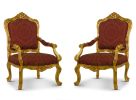 Å’illet de poÃ©te, French Style, Maroon embroidered Silk,Arm | Armchair in Chairs by Art De Vie Furniture