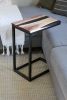 Black Epoxy Walnut River Side C Table (in stock) | Side Table in Tables by Hazel Oak Farms. Item composed of walnut & steel
