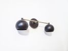 2-Light Vanity Mirror Sconce - Brushed Brass & Matte Black | Sconces by Retro Steam Works. Item made of brass
