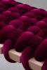 Burgundy Velvet Woven Bench 37"\ 47" | Benches & Ottomans by Knots Studio