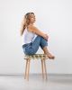 Ivory Velvet Woven Stool | Chairs by Knots Studio