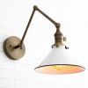 Adjustable Sconce With Switch - Model No. 3861 | Sconces by Peared Creation. Item composed of brass and glass