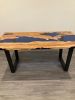 Olive Epoxy Resin Table , Dining Epoxy Table, Handmade | Dining Table in Tables by Tinella Wood. Item made of wood with synthetic works with contemporary & country & farmhouse style