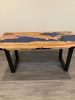 Olive Epoxy Resin Table , Dining Epoxy Table, Handmade | Dining Table in Tables by Tinella Collection. Item made of wood with synthetic works with contemporary & country & farmhouse style