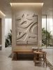 Diptych Wall Art Set (2 pieces) - Modern Textured Plaster Sculptures - Beige Decor - Housewarming Gift - Japandi Style Design | Wall Sculpture in Wall Hangings by Vaiva Art Atelier