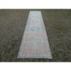 1970s Vintage Turkish Oushak Rug Runner- Pastel Hallway | Runner Rug in Rugs by Vintage Pillows Store. Item made of cotton with fiber