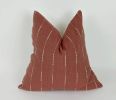 hmong pillow, rust woven pillow, rust striped pillow, rust | Pillows by Velvet Fringe