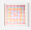 Painted Dot Collage Concentric Squares Red | Paintings by Amelia Coward