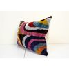 Ikat Velvet Pillow, Silk Ikat Lumbar Cushion Cover, Colorful | Sham in Linens & Bedding by Vintage Pillows Store. Item made of cotton