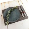 Lightweight natural brown stone placemat, 1 pc. | Tableware by DecoMundo Home. Item composed of fabric & stone compatible with minimalism and country & farmhouse style
