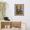 Framed Print - Table of Echoes - Surrealist Interior Scene | Work by Eman's Gallery