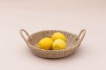 Woven Round Tray I All Natural | Decorative Tray in Decorative Objects by NEEPA HUT. Item composed of fiber
