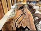 Custom Epoxy Resin Dining Table Clear Epoxy | Tables by Tinella Collection. Item made of walnut & synthetic compatible with coastal and art deco style