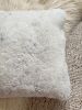 18”’x 18” Ivory Shearling Sheepskin Pillow #4 | Cushion in Pillows by East Perry. Item made of linen with fiber