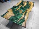 Living Room River Epoxy Resin Table, Live Edge Olivee Tree | Dining Table in Tables by LuxuryEpoxyFurniture. Item made of wood with synthetic