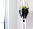 Modern Contrast Color-Block Plant Hanger — Hand-Knotted Fiber Art | Plants & Landscape by Freefille