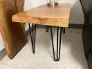 Live Edge Accent Table with Steel Hairpin Legs | Side Table in Tables by Carlberg Design. Item made of wood compatible with minimalism style