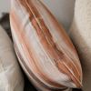 Orange & Black Embroidered Abstract Stripes Pillow 20x20 | Pillows by Vantage Design
