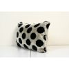 Black Ikat Velvet Pillow Cover, Ethnic Polka Dot Velvet | Cushion in Pillows by Vintage Pillows Store. Item made of cotton