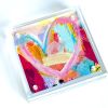 Acrylic Block Heart Painting: Loud Love (No. 7 of 10) | Mixed Media in Paintings by carrie song