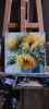 Sunflowers floral oil painting original 12x12 inch, Mom gift | Oil And Acrylic Painting in Paintings by Natart. Item made of canvas & synthetic compatible with contemporary style