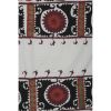 Traditional Suzani Black Tapestry -  Central Asian Uzbek | Wall Hangings by Vintage Pillows Store. Item composed of cotton